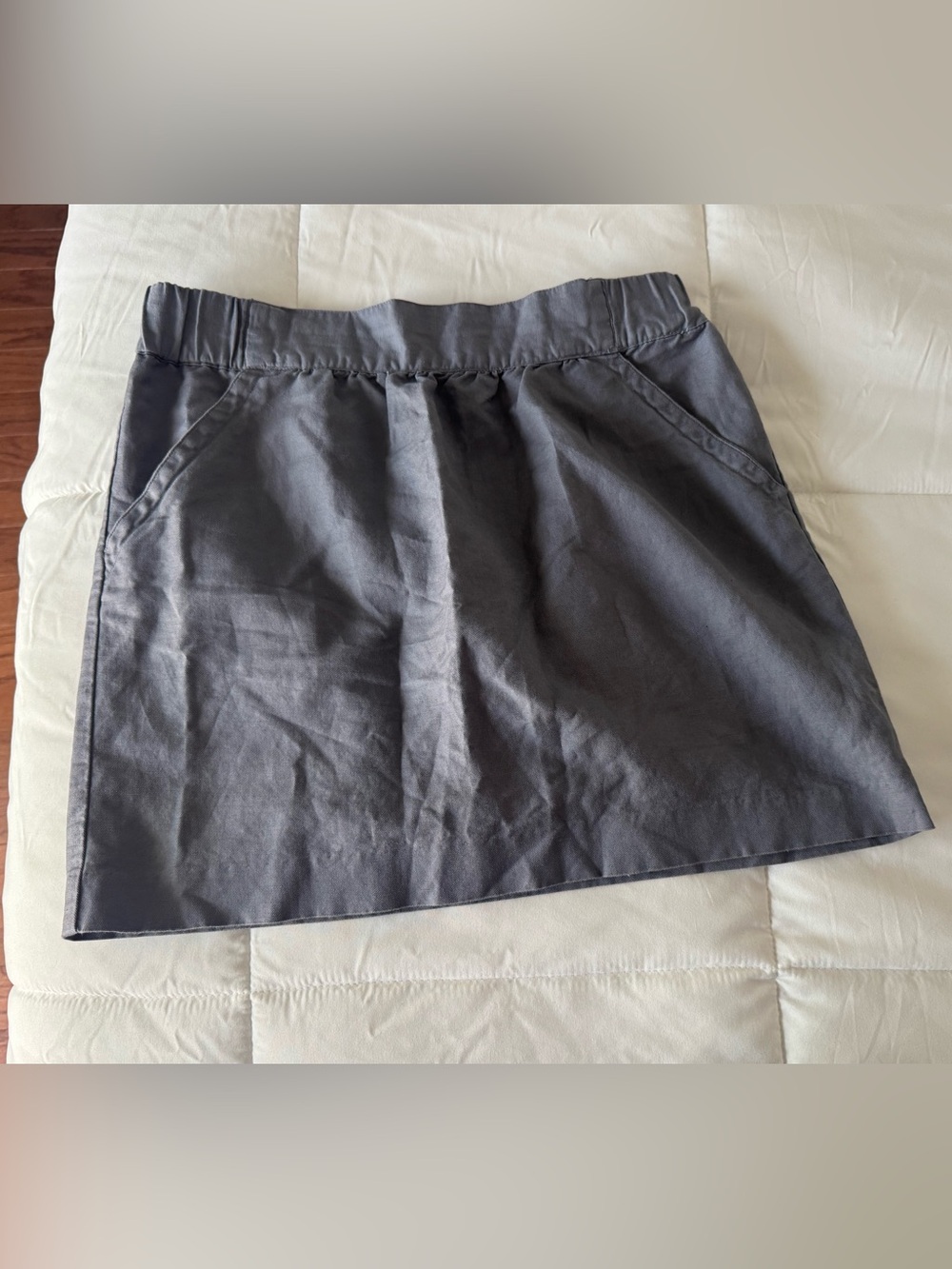 Banana Republic Pale Gray Elastic Waist Paperbag Skirt Size Womens 8